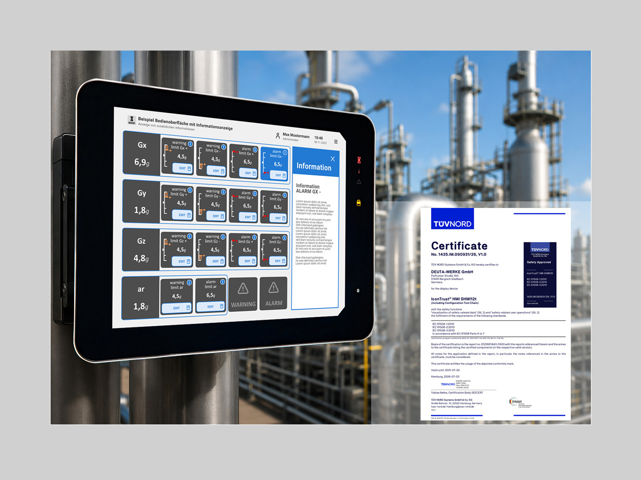 IconTrust® HMI has received TÜV NORD certification for functional safety in accordance with IEC 61508 (2)
